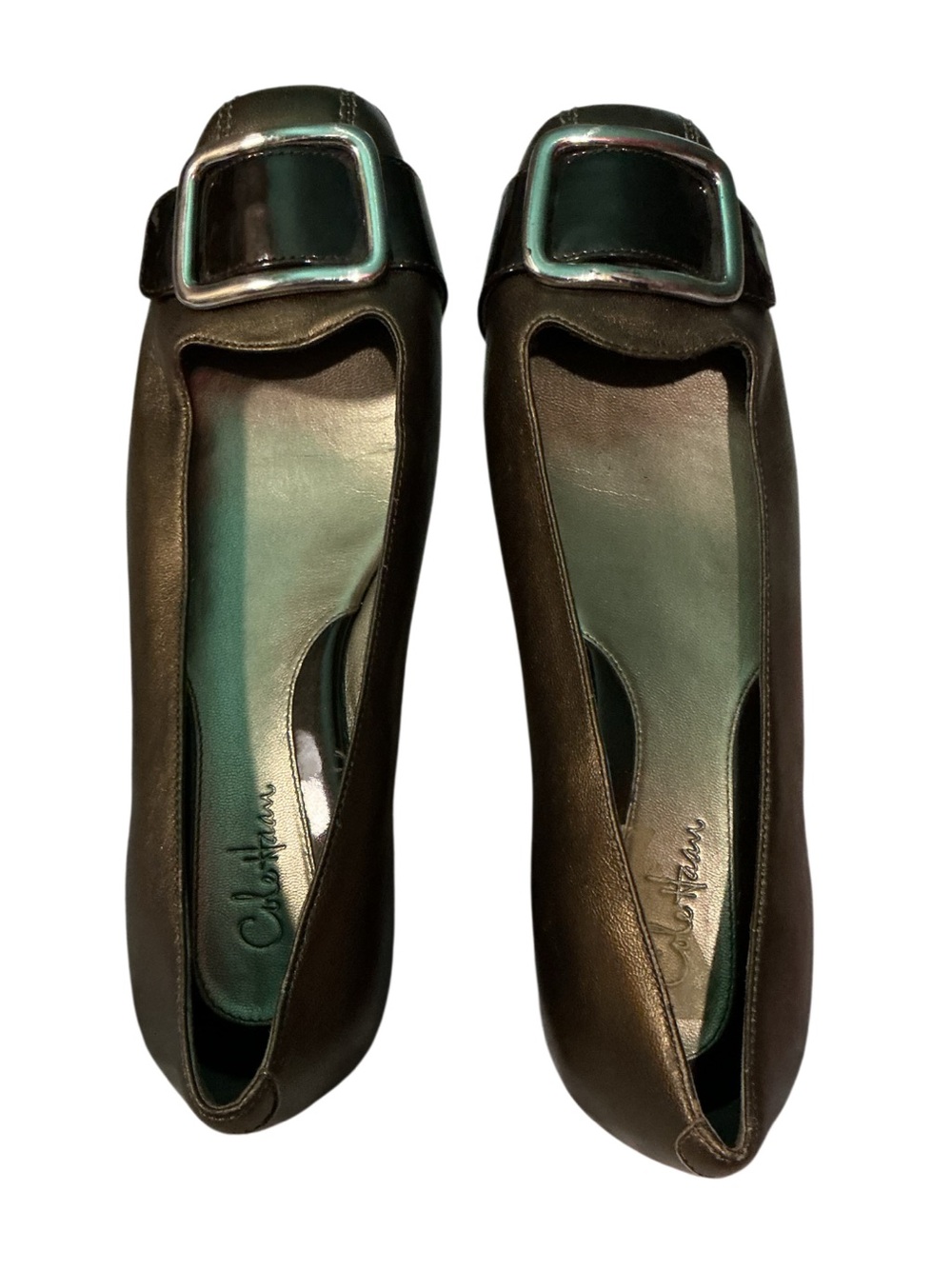 Cole Haan Bronzish Brown Leather Buckle Flats